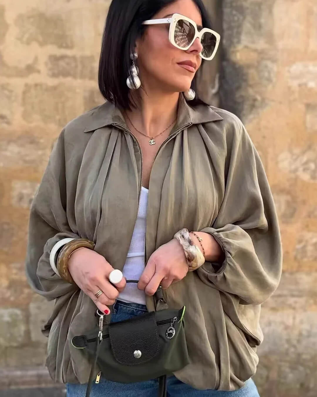 Chaqueta plisada con cremallera Ritchel