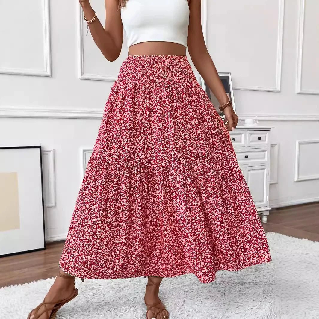 Falda larga bohemia con estampado floral Rivka