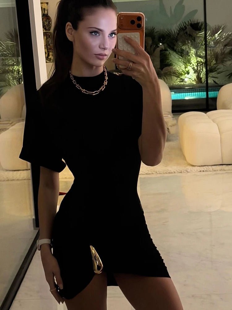Vestido mini fruncido con hebilla metálica Rochelle
