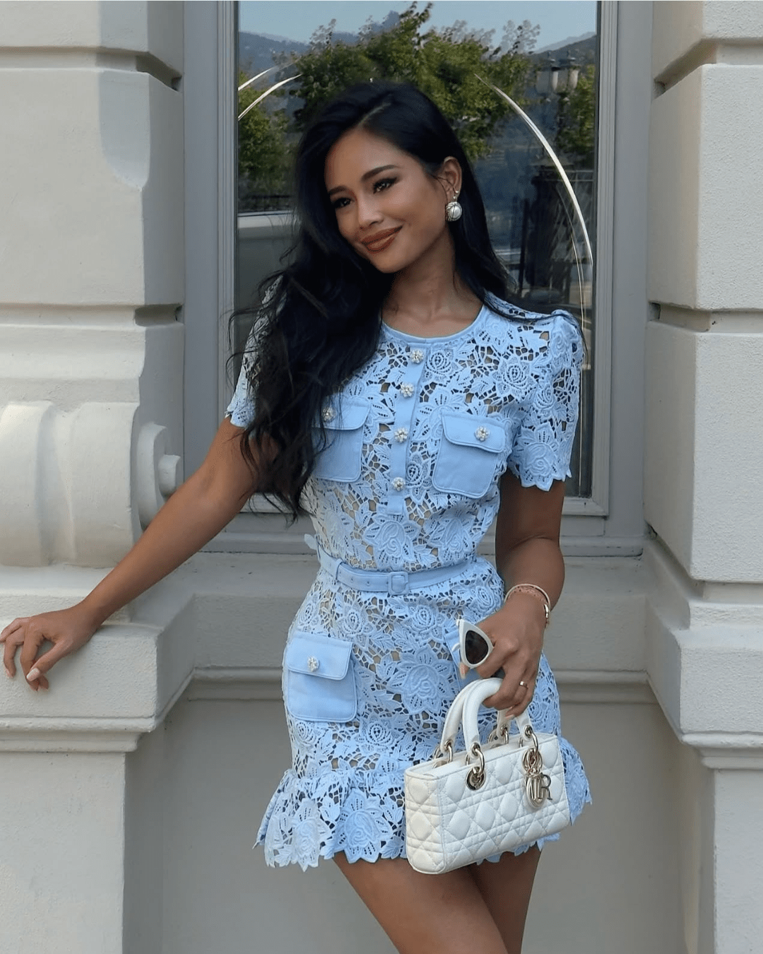Vestido mini Romy floral con encaje