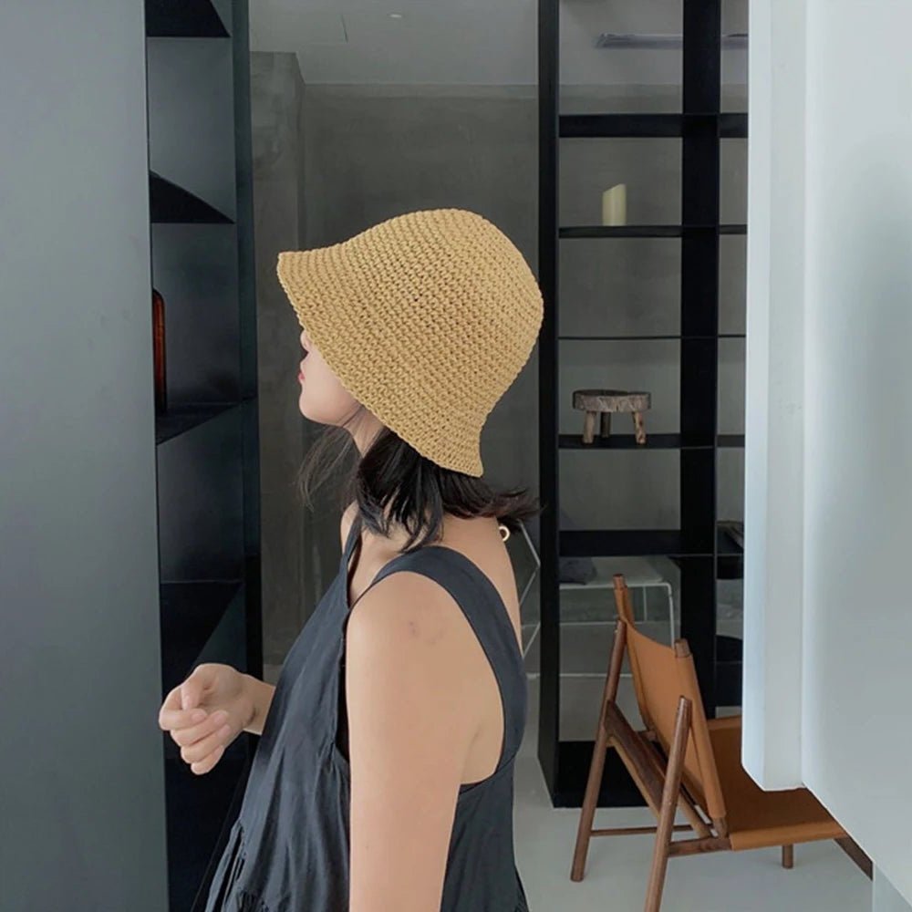 Sombrero de cubo tejido Roos