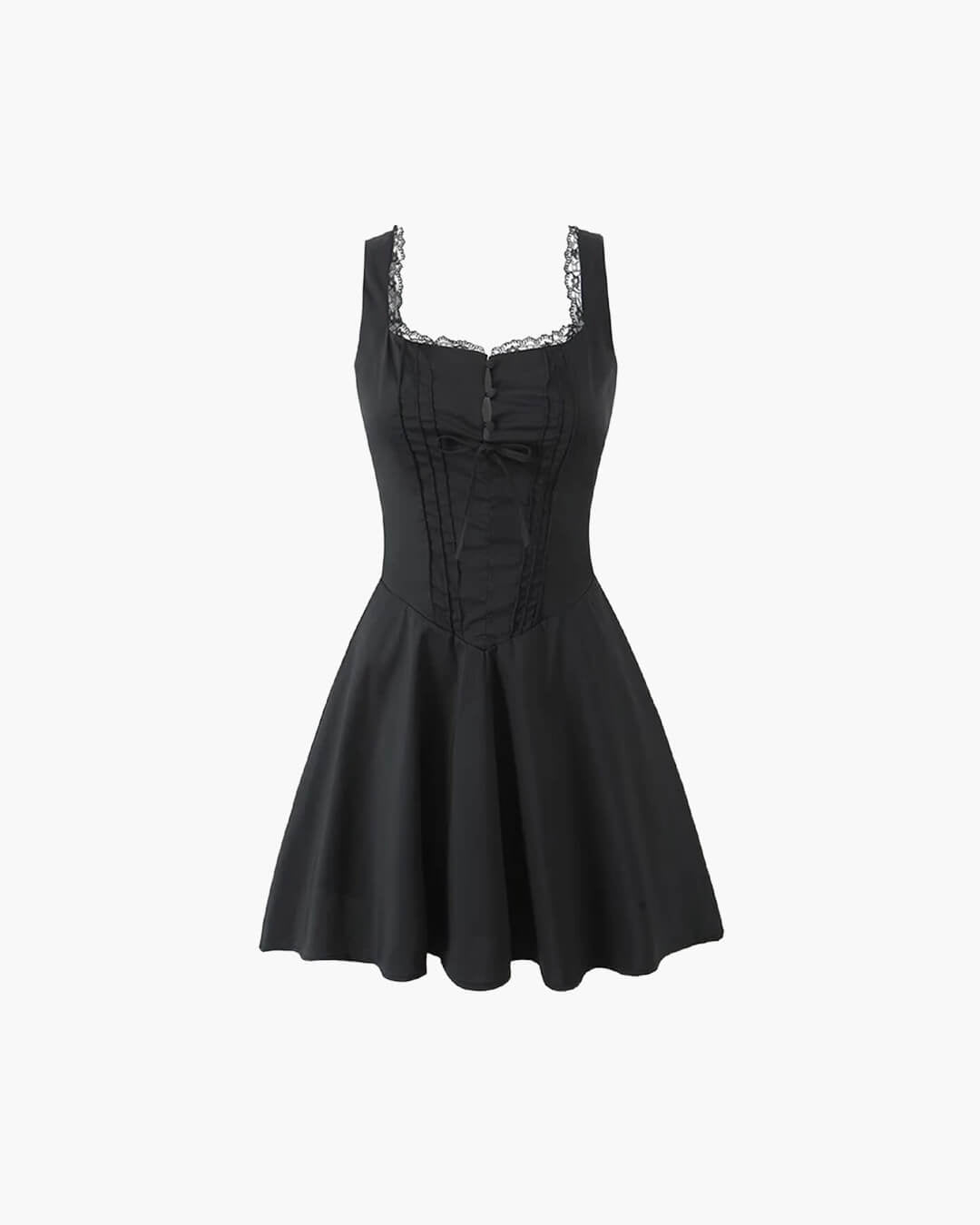 Vestido corto con espalda de cordones Rosa