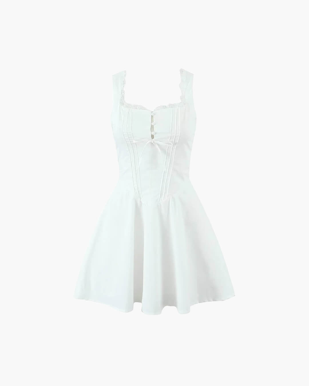 Vestido corto con espalda de cordones Rosa