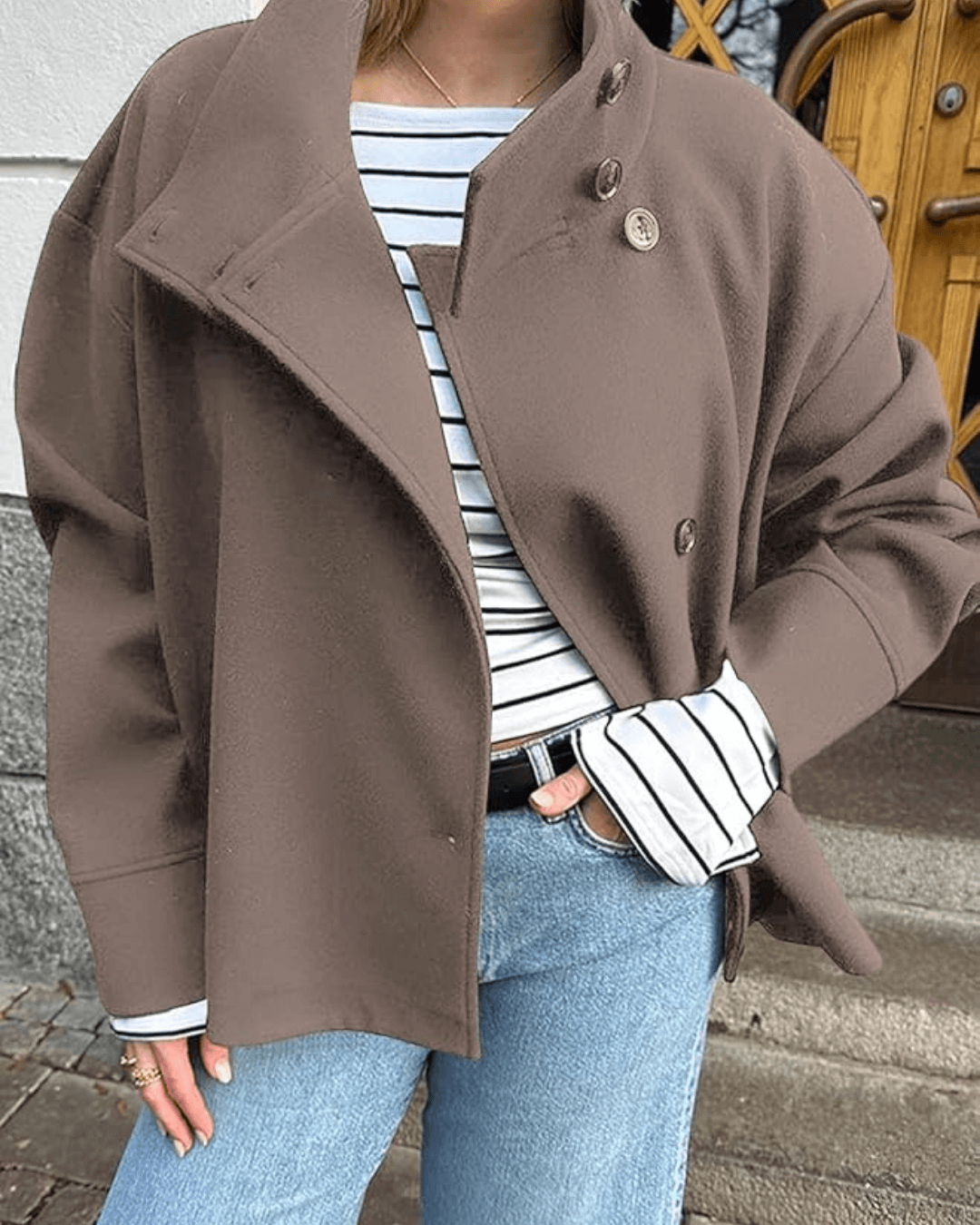 Chaqueta elegante Rosalia con cuello mao
