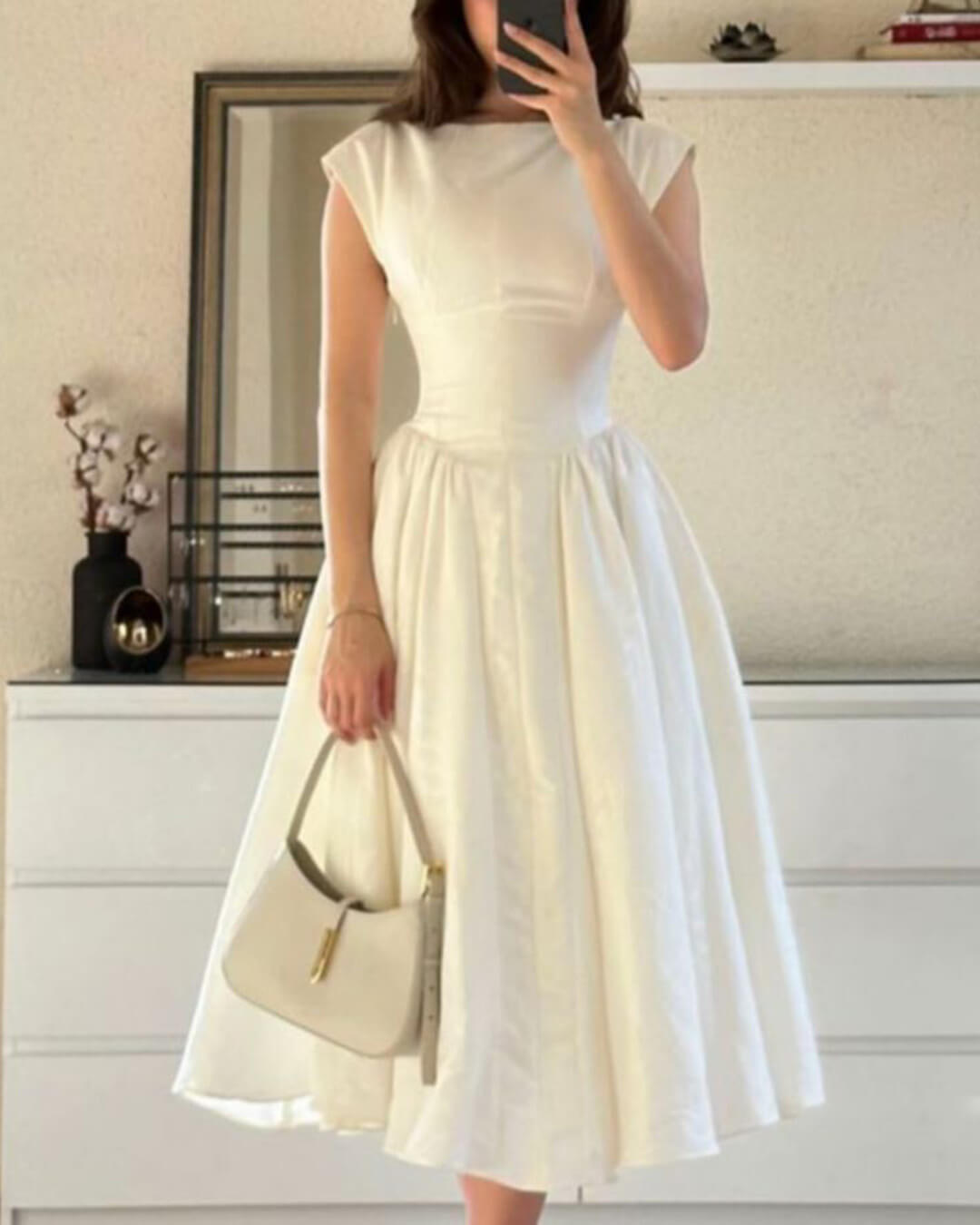 Vestido midi sin mangas con abertura Rosalind