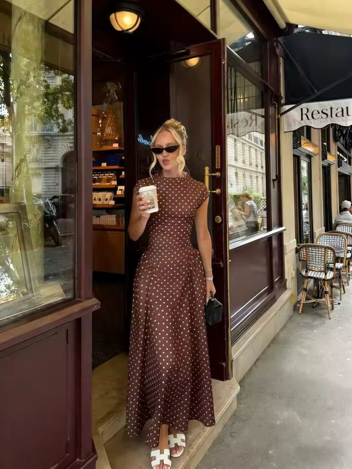 Bianca Flare Maxi Dress with Cap Sleeves