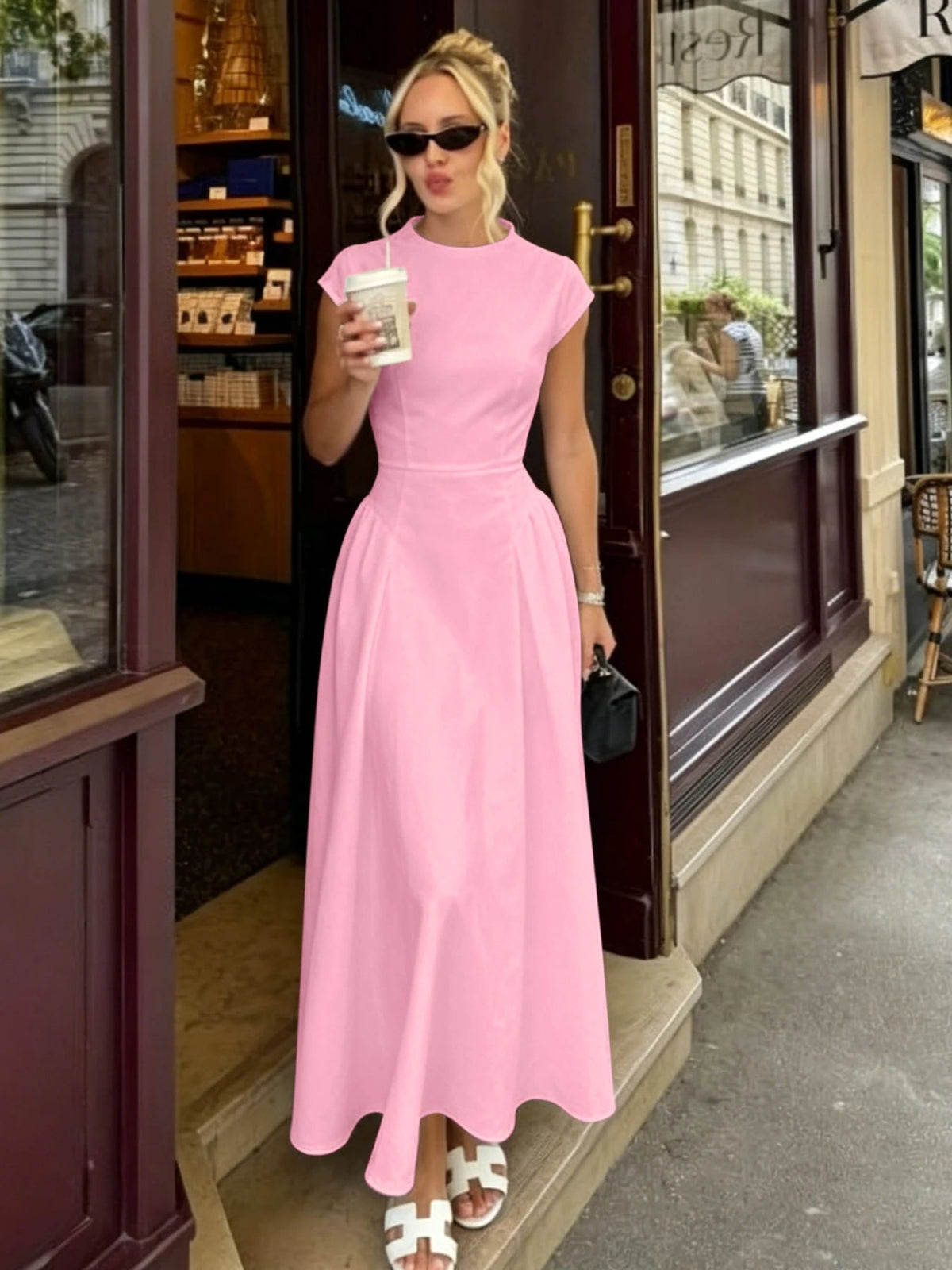 Bianca Flare Maxi Dress with Cap Sleeves