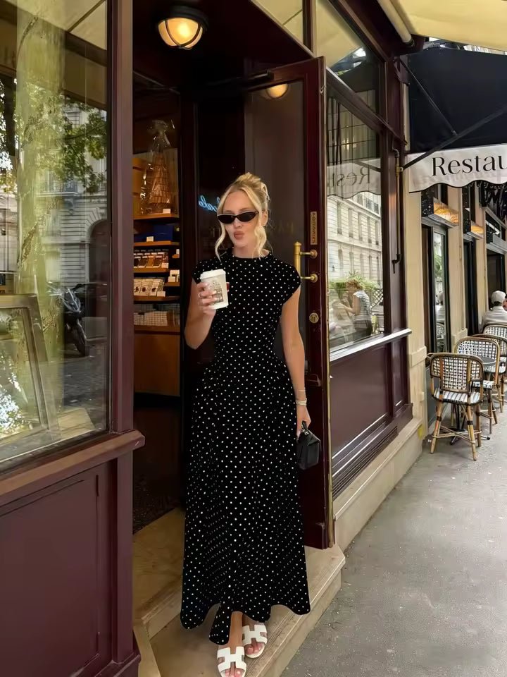 Bianca Flare Maxi Dress with Cap Sleeves