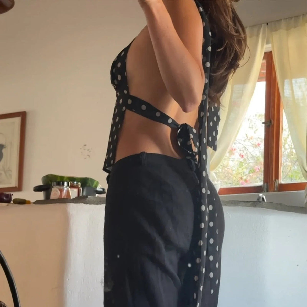 Top de tirantes con lunares y espalda descubierta Ruffa