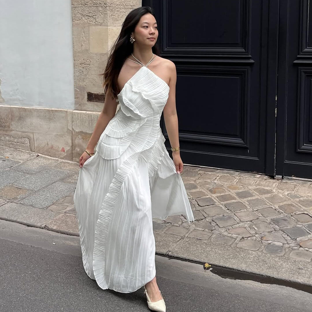 Vestido de tul con volantes Ruffa