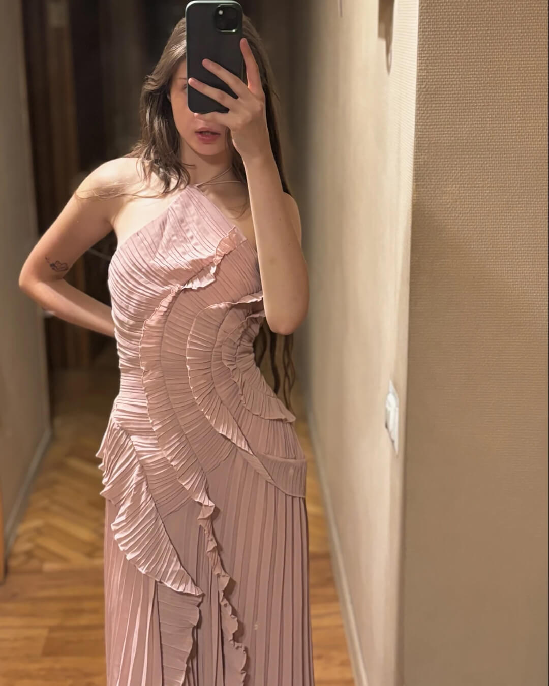 Vestido de tul con volantes Ruffa