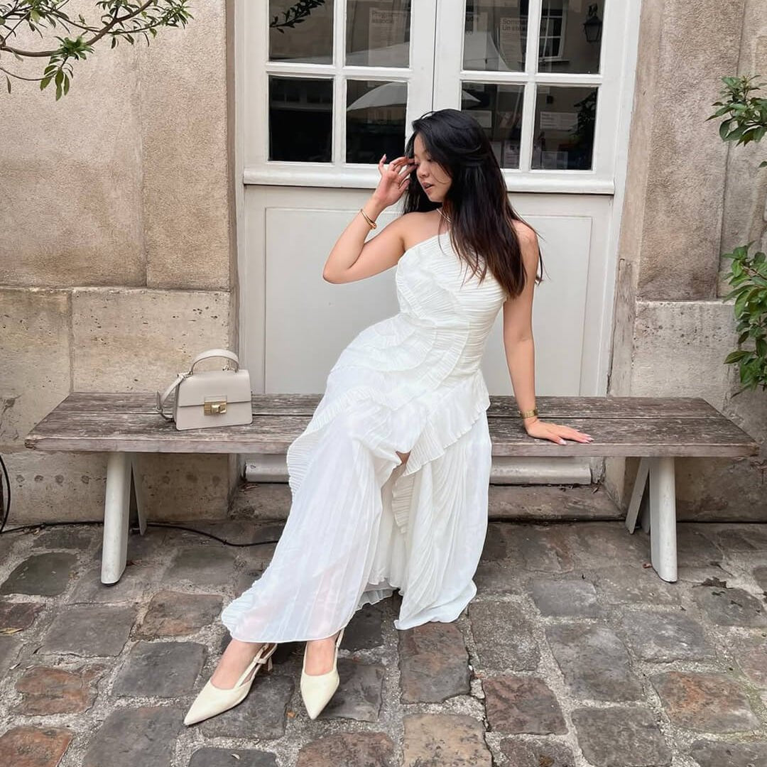 Vestido de tul con volantes Ruffa