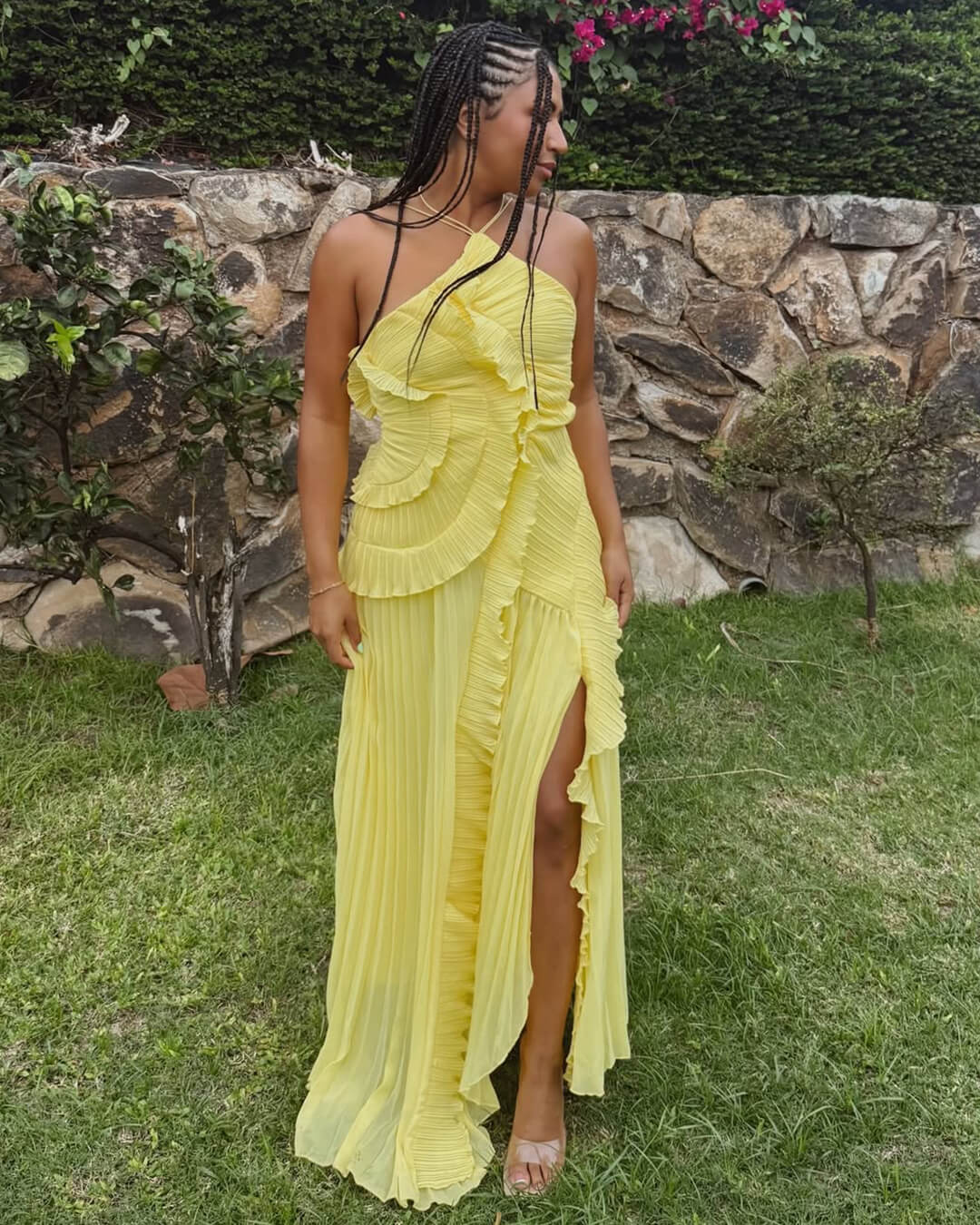 Vestido de tul con volantes Ruffa