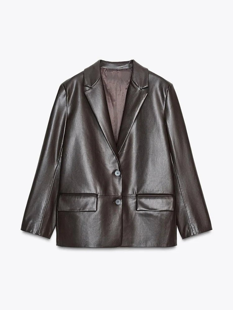 Blazer de cuero vegano Ryza