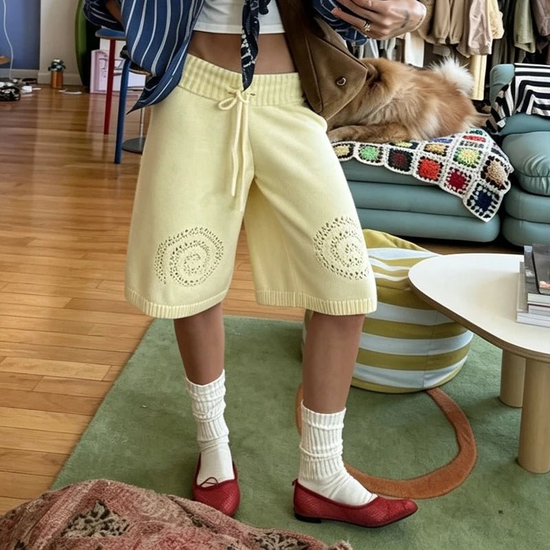 Pantalones cortos culotte de punto y pierna ancha Sabina