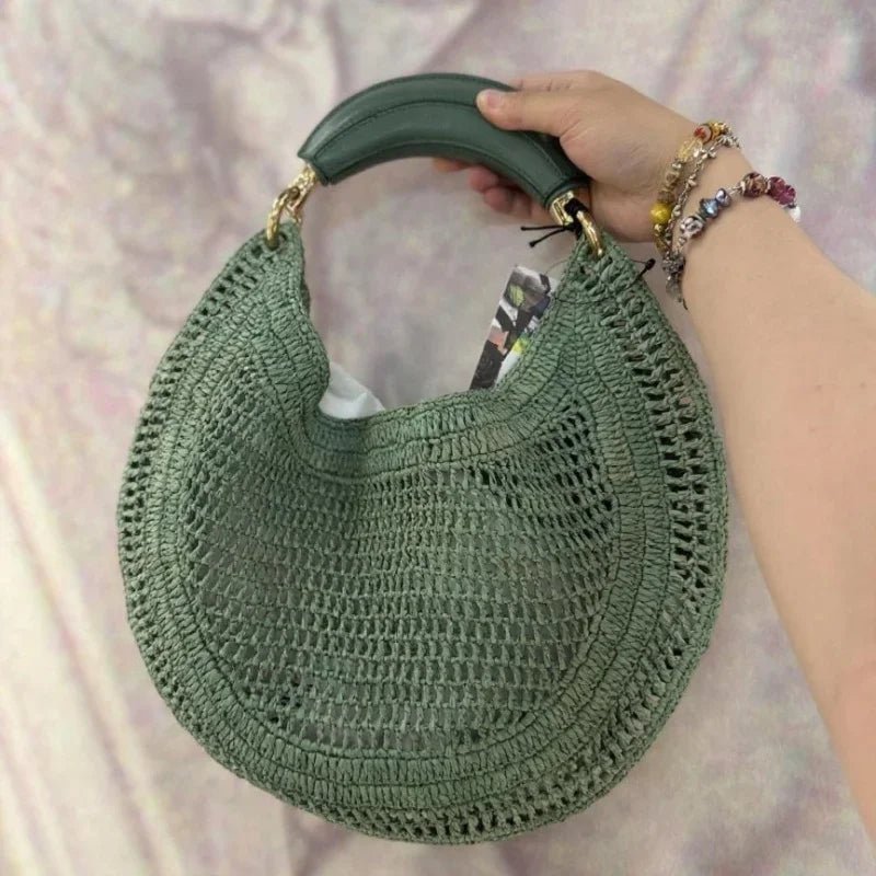 Bolso tejido de media luna Sabine