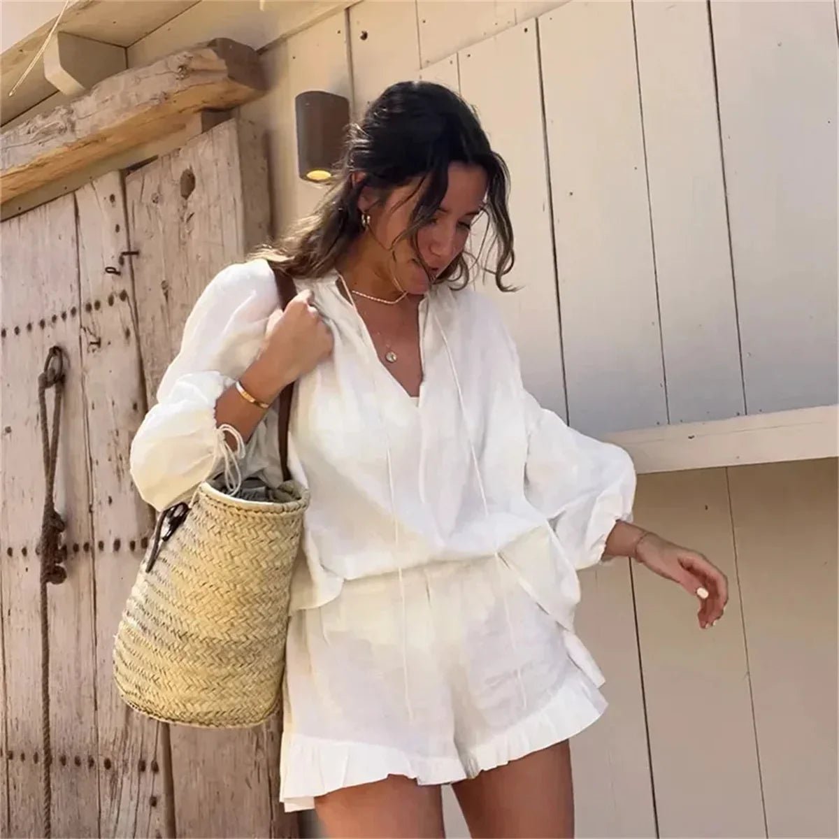 Conjunto de shorts con volantes Sabrina