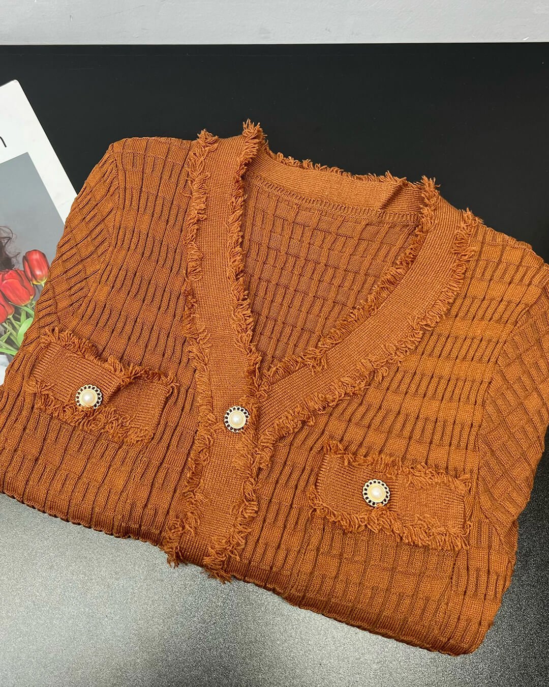 Vestido de punto Sabrina con escote en V