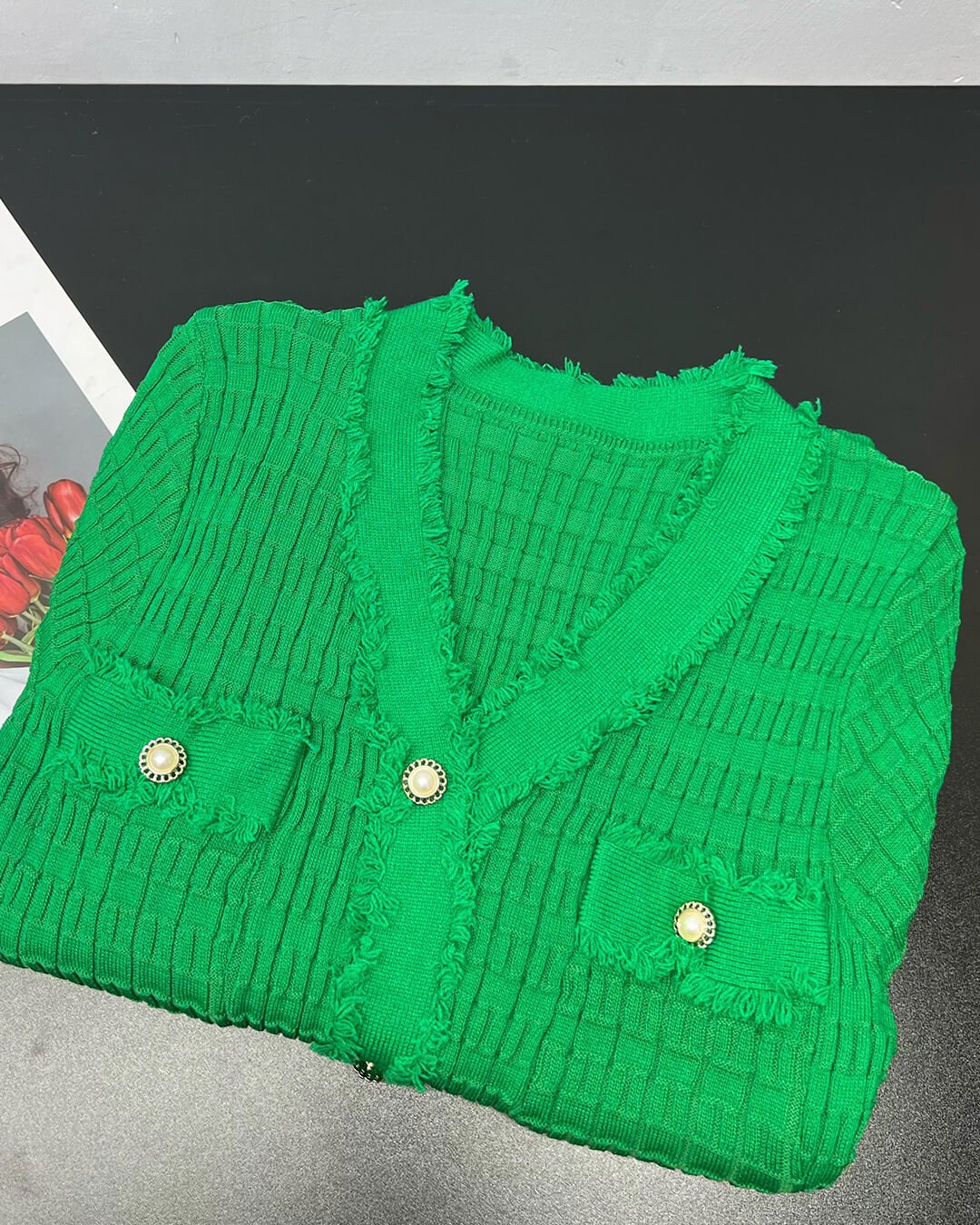 Vestido de punto Sabrina con escote en V