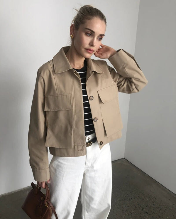 Chaqueta corta con bolsillos de solapa Sandra