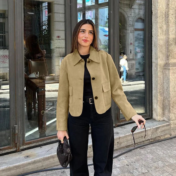 Chaqueta de ante Sandy con cuello