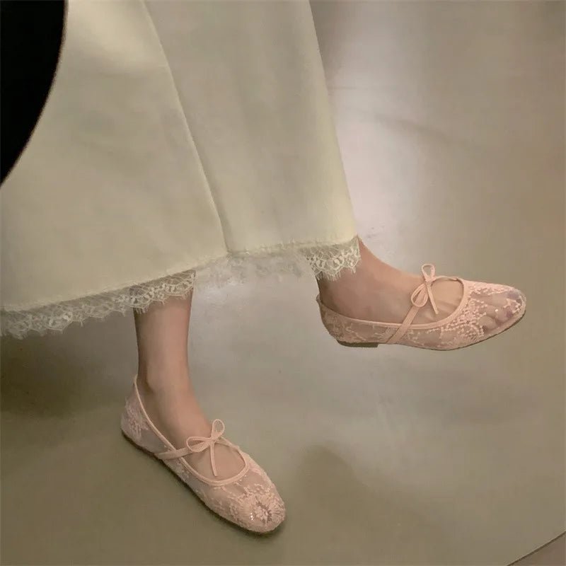 Bailarinas de malla bordada Saskia