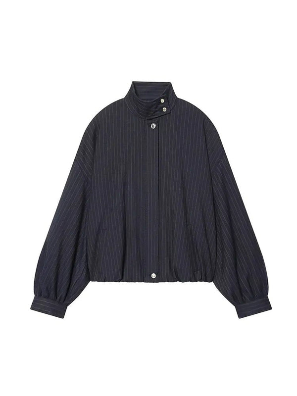 Chaqueta Saskia de cuello alto a rayas
