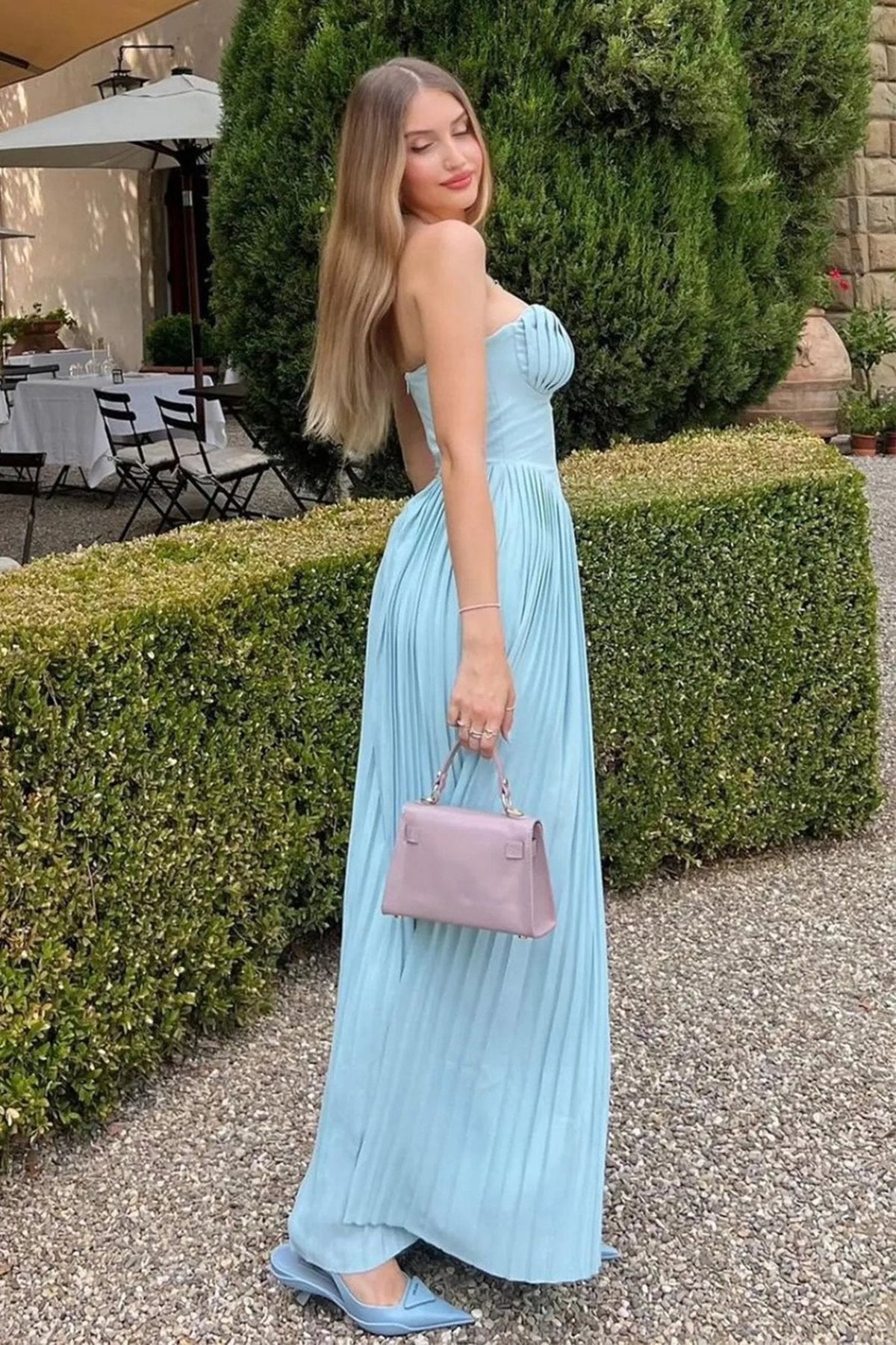 Vestido largo Selena sin tirantes