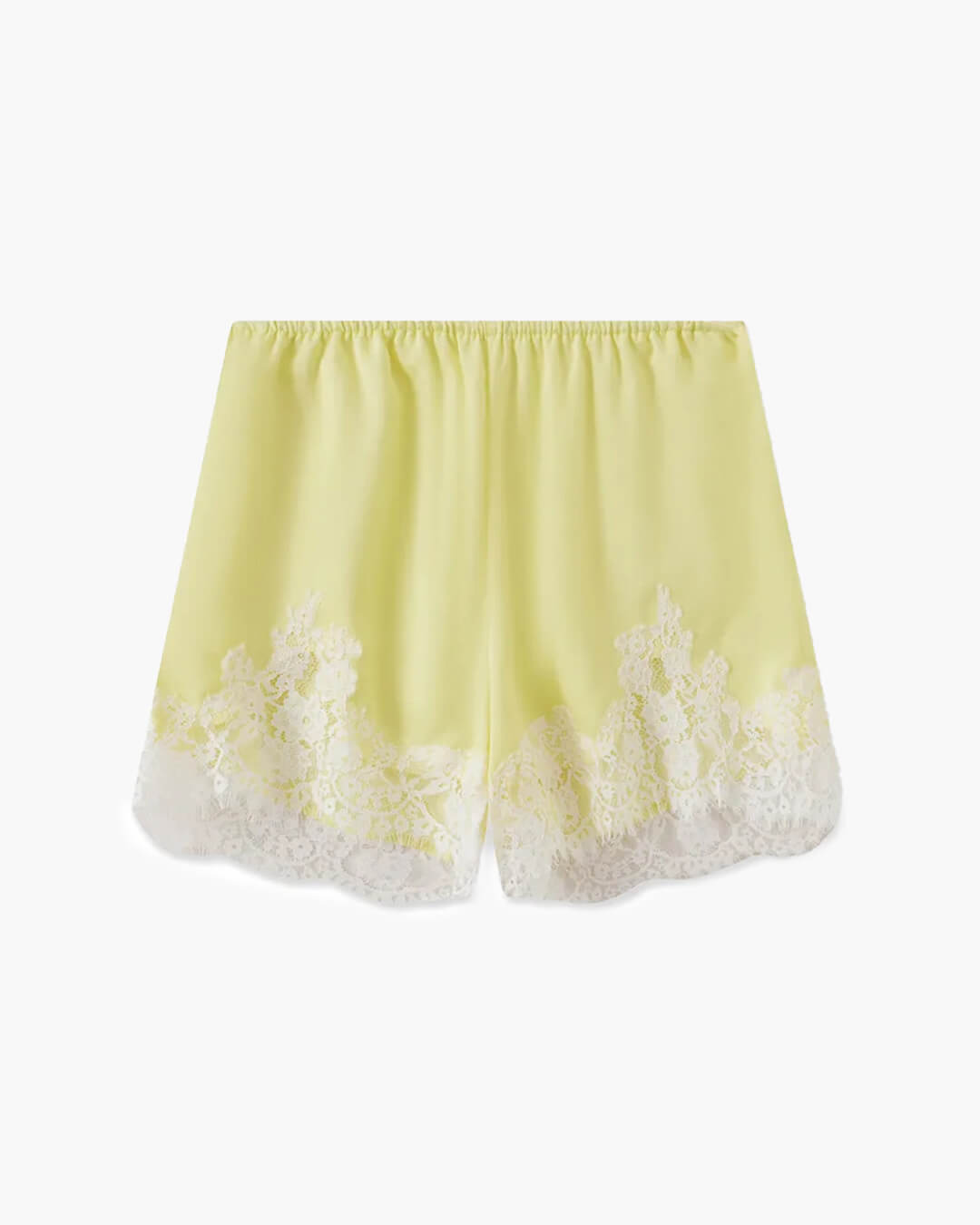 Shorts de satén con ribete de encaje Shaina