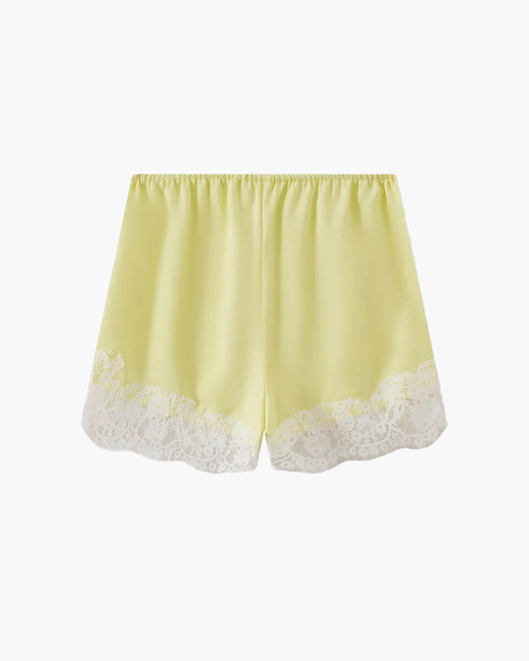 Shorts de satén con ribete de encaje Shaina