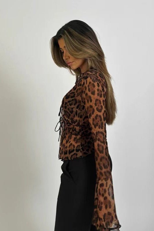 Blusa de leopardo semitransparente Siena
