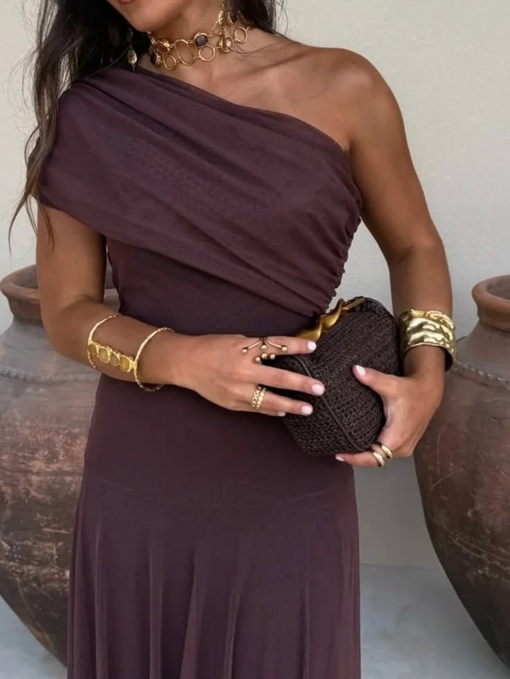 Sienna Off-Shoulder Ruched Maxi Dress
