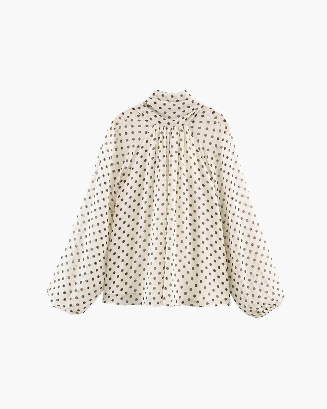 Sofia High Collar Polka Dot Blouse