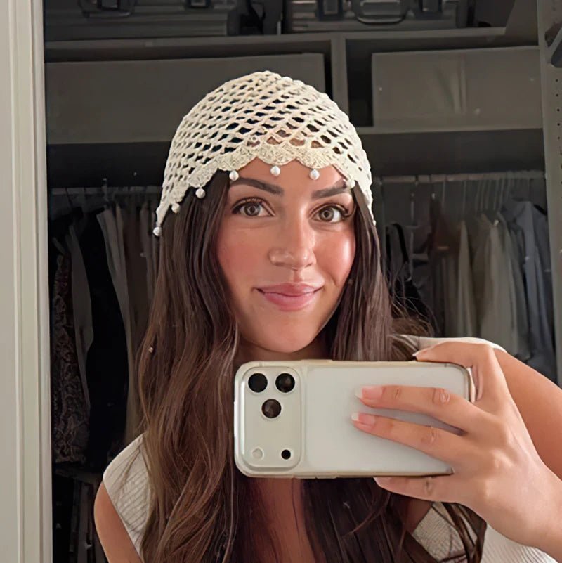 Gorro beanie calado de ganchillo Sophia