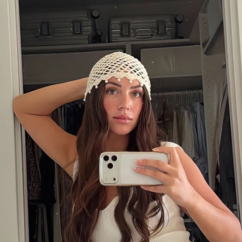 Gorro beanie calado de ganchillo Sophia