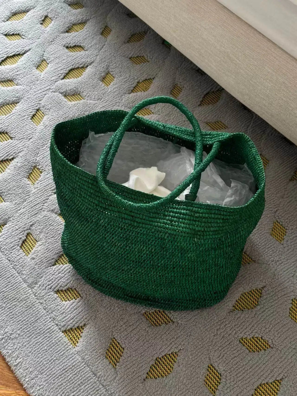 Bolso tote de ratán tejido a mano Sophia