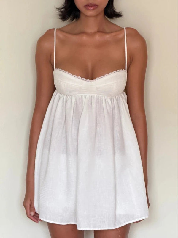 Sophia Lace Trim Babydoll Short Set