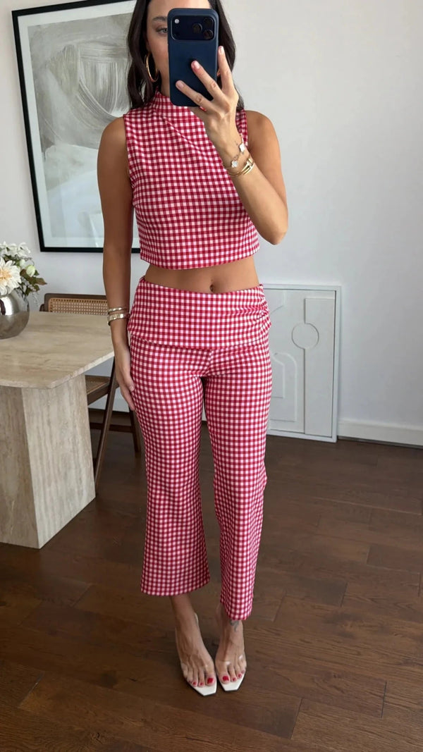 Sophia Plaid Crop Top Co-Ord Set