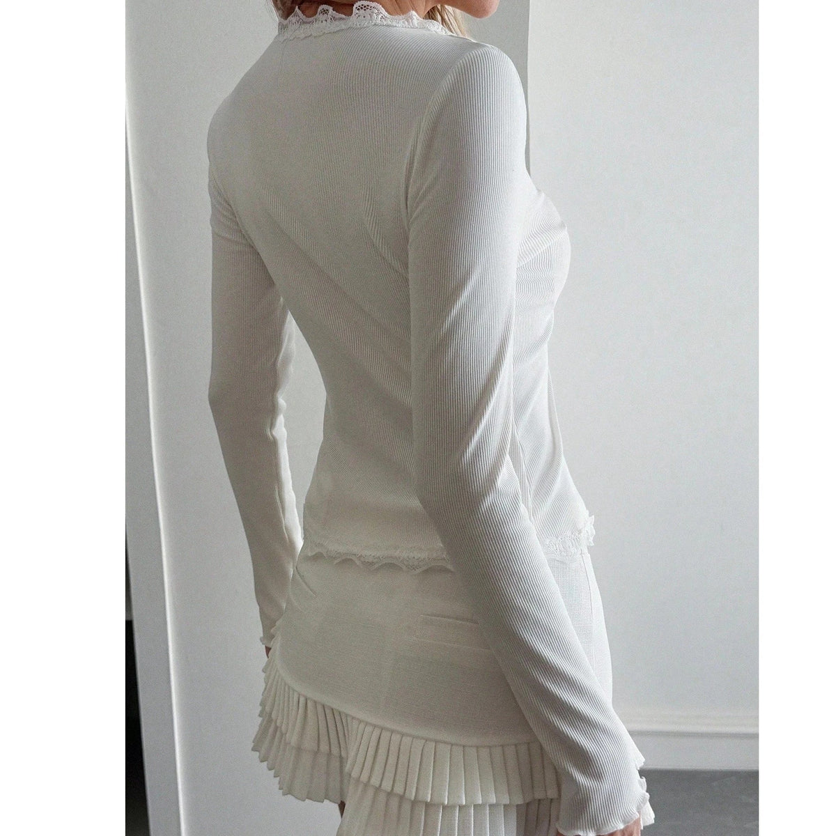 Sophia Ribbed Button-Up Blouse