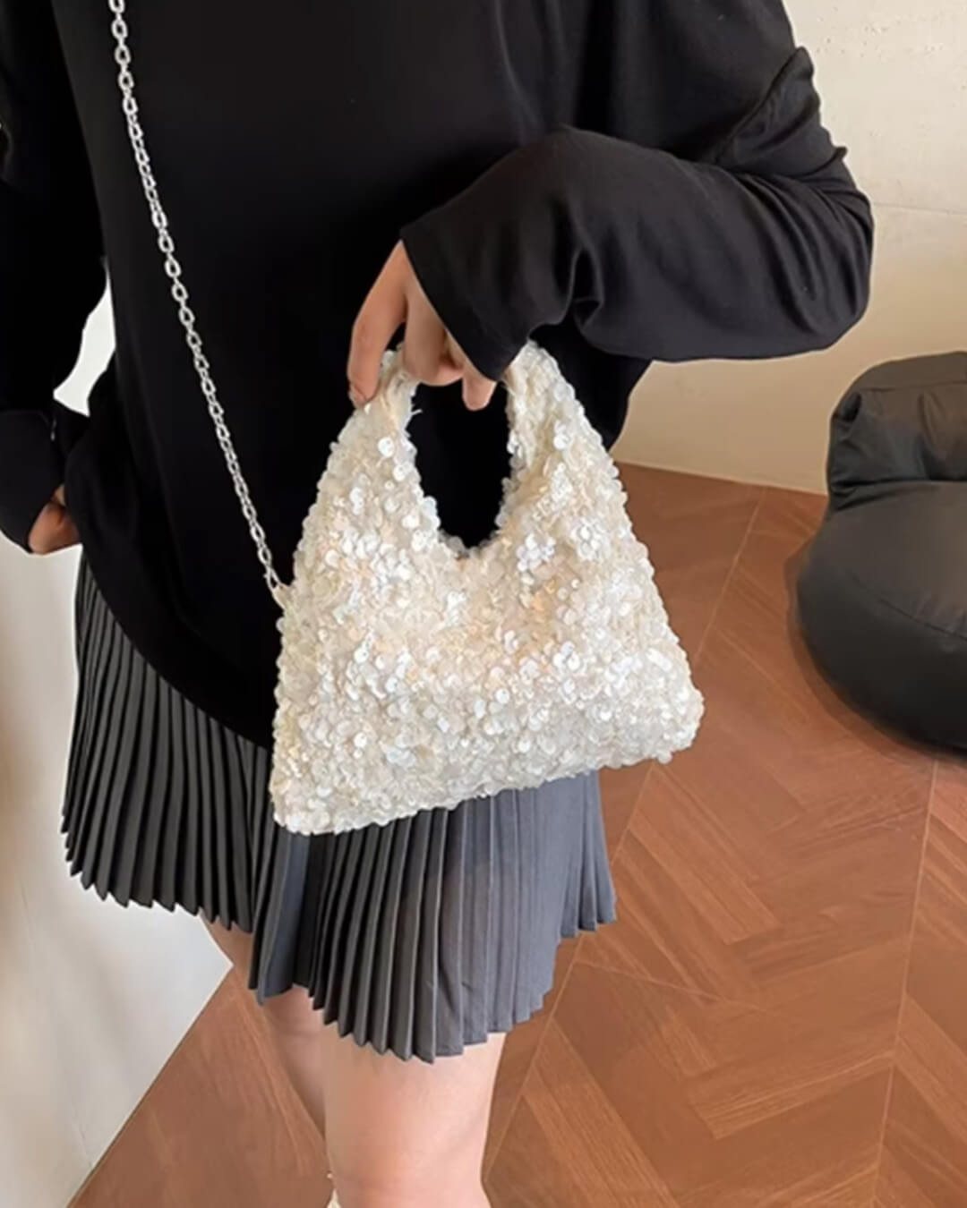 Bolso de hombro de fiesta con lentejuelas Sophia