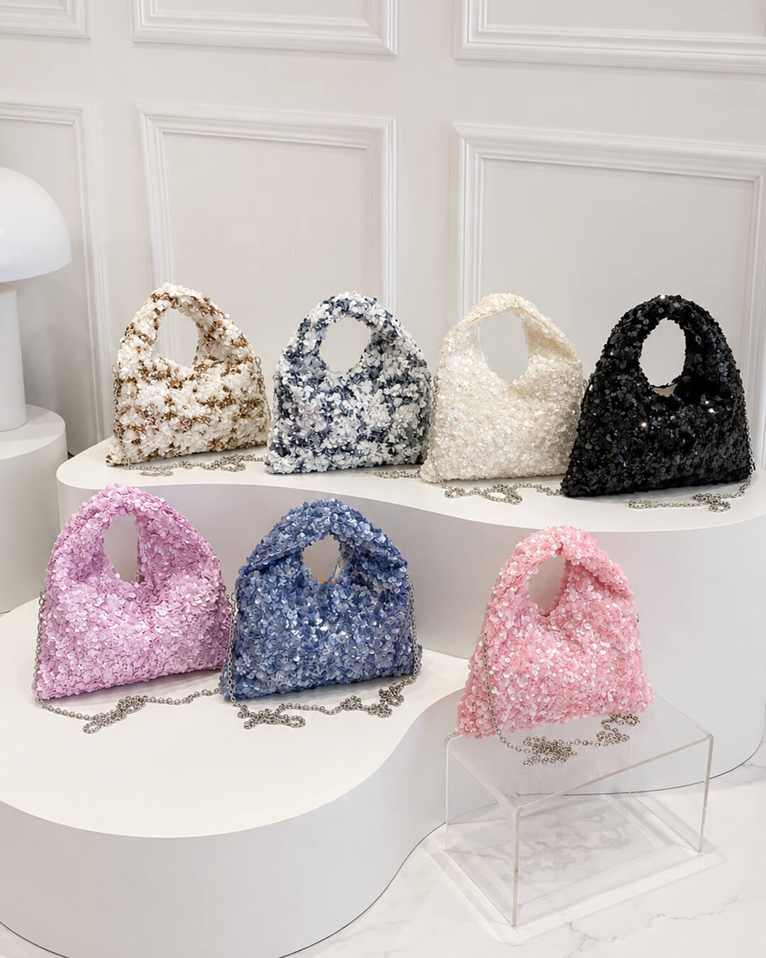 Bolso de hombro de fiesta con lentejuelas Sophia