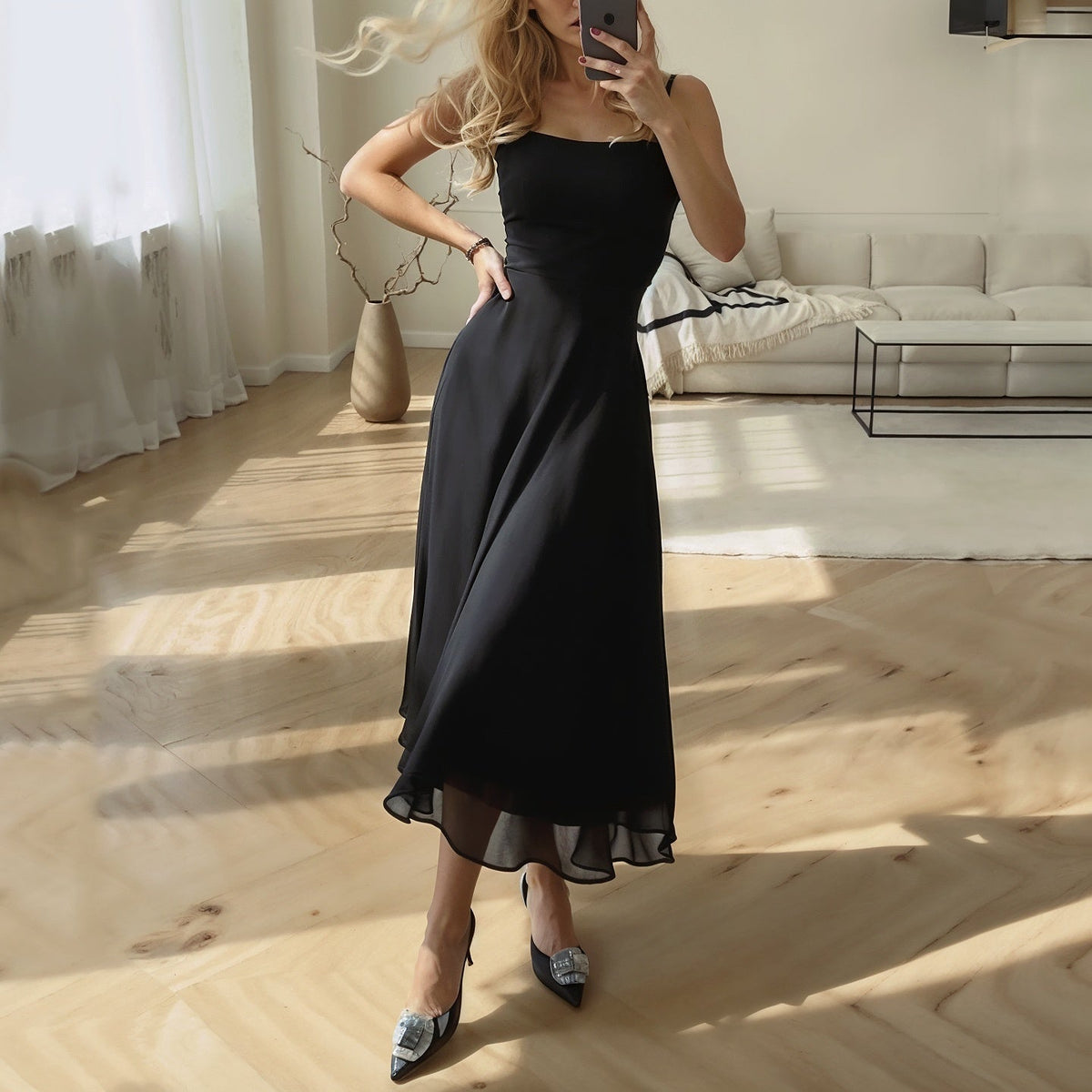Vestido midi sin mangas Sophia