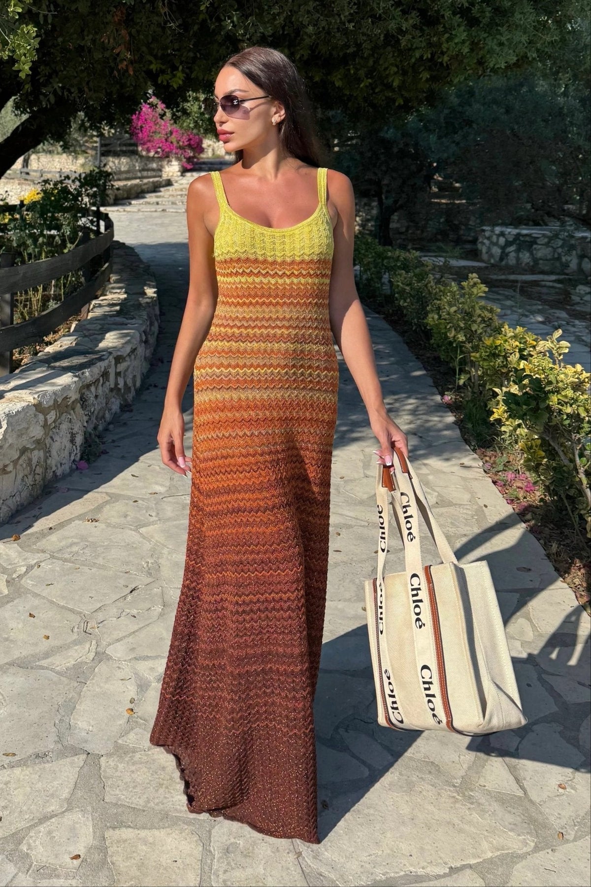 Vestido largo de punto Sunset Sophia
