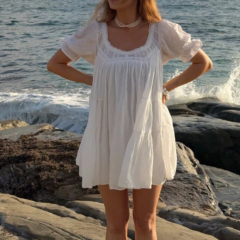 Vestido babydoll vintage de mangas abullonadas Sophia