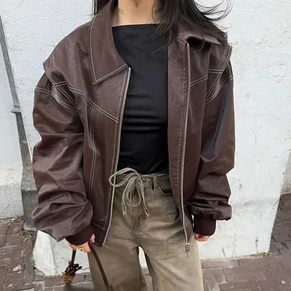 Chaqueta Sophia con cremallera y cuello de solapa