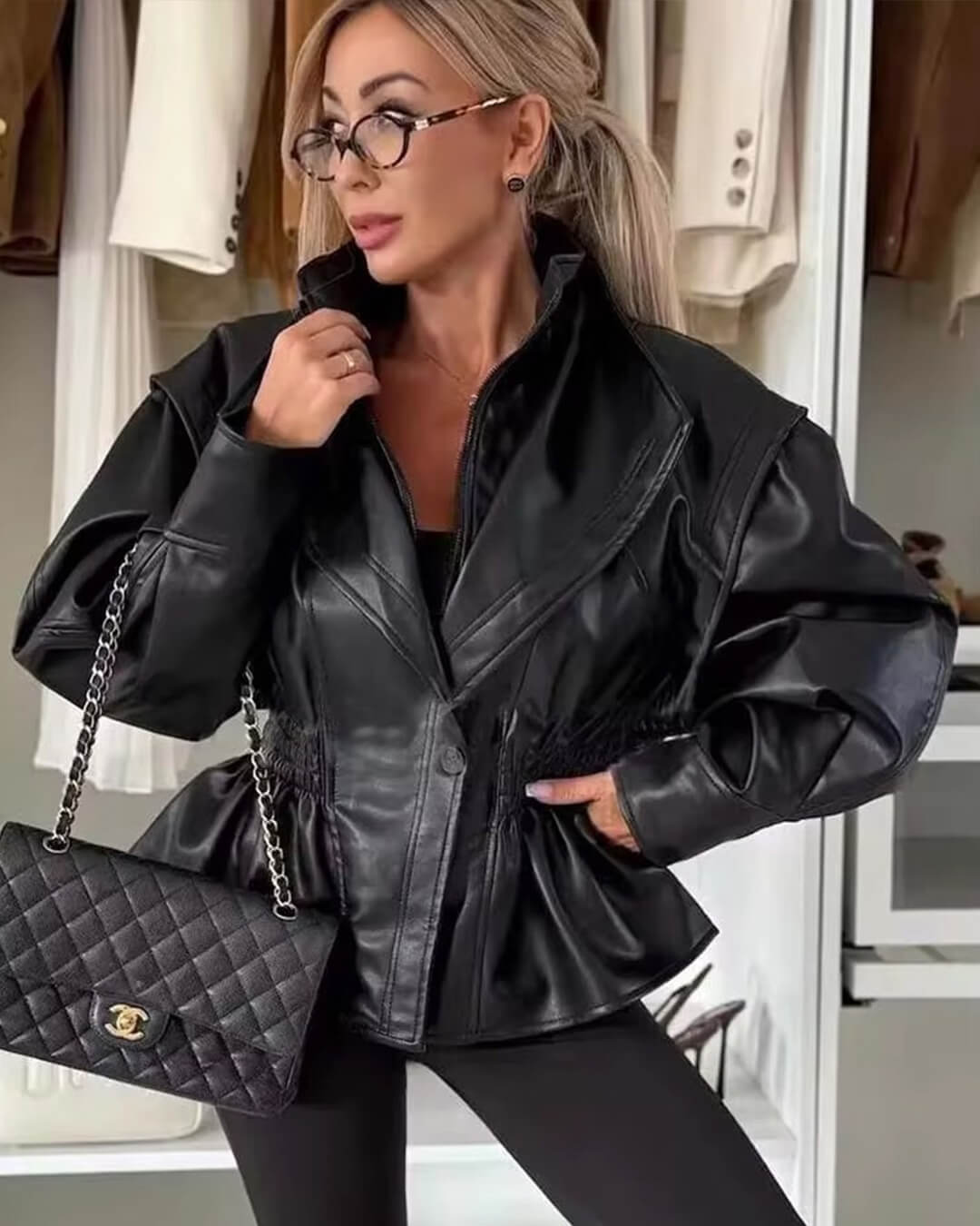 Chaqueta de cuero Stephanie