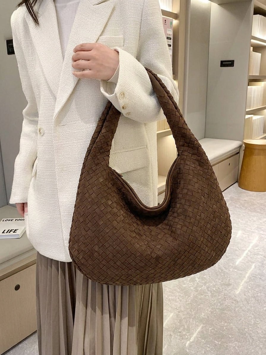 Bolso tejido de ante XL