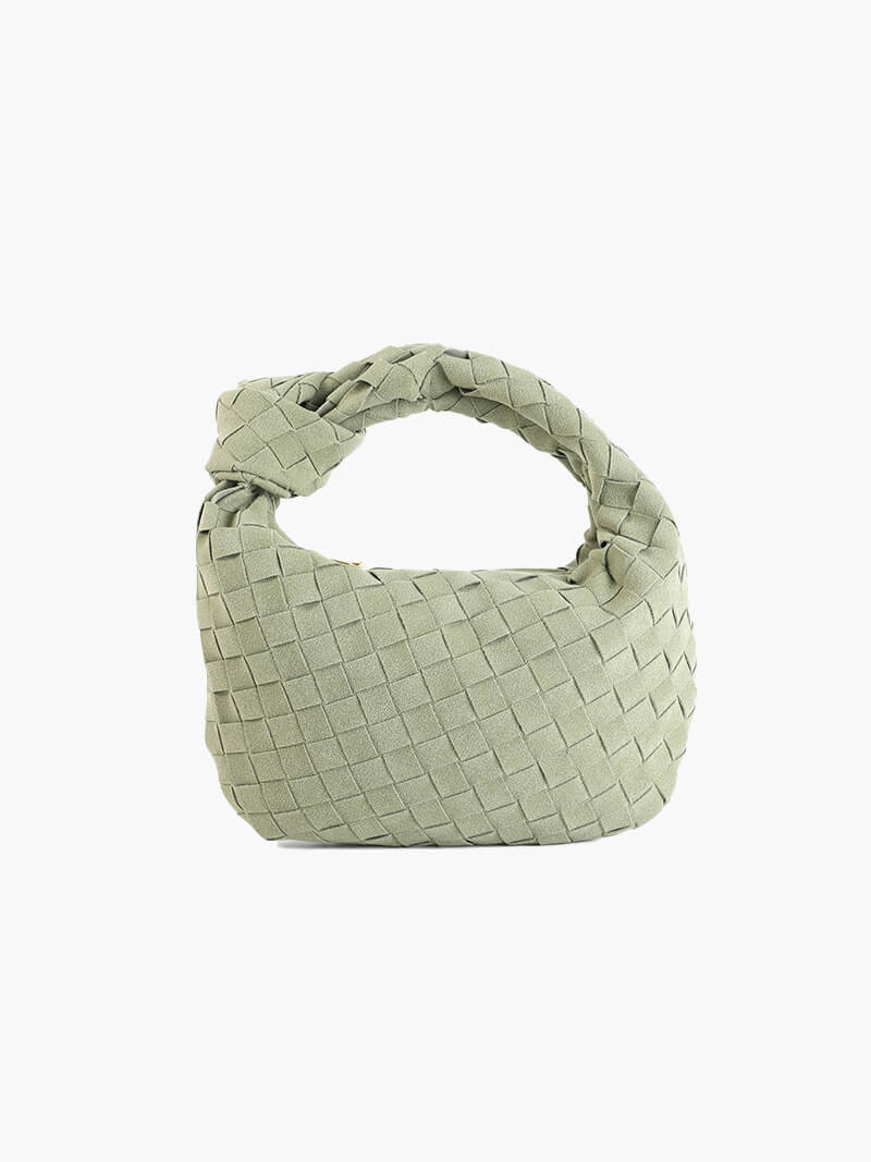 Mini bolso de mano de ante trenzado