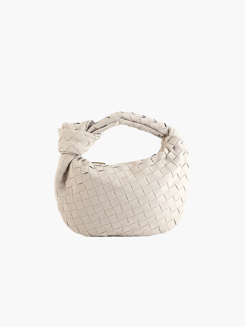 Mini bolso de mano de ante trenzado