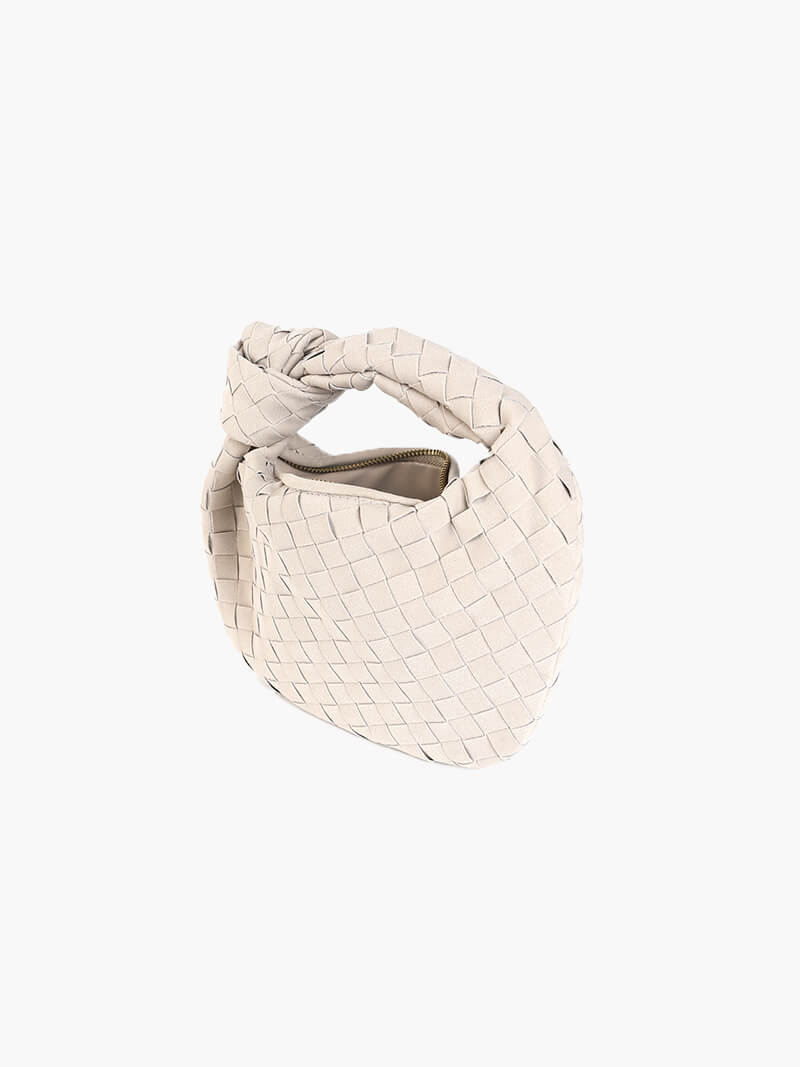 Mini bolso de mano de ante trenzado
